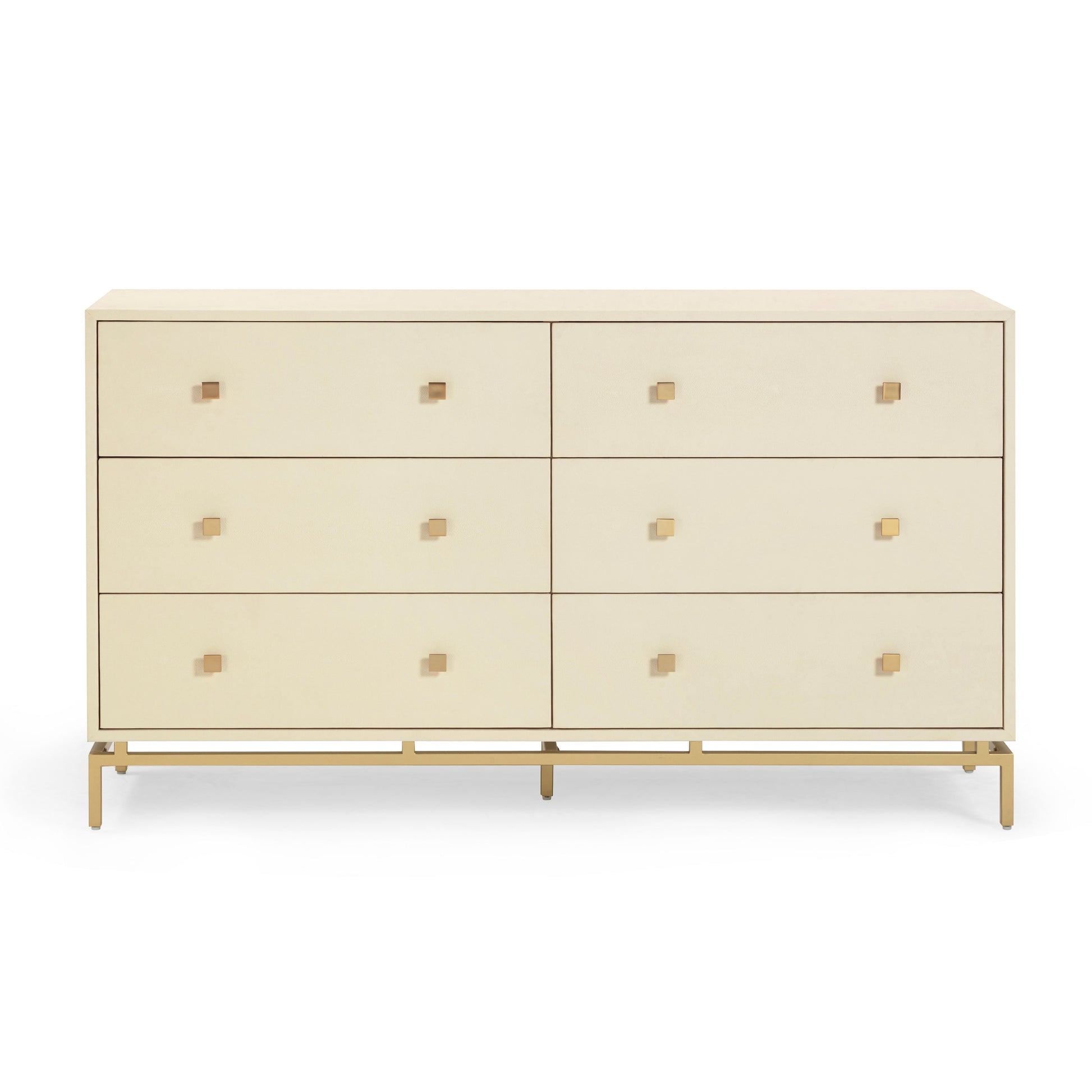 Pesce 57" Shagreen 6 Drawer Dresser Cream by Tov Furniture