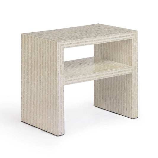 Derry 22" Capiz Shell Nightstand Cream by Tov Furniture