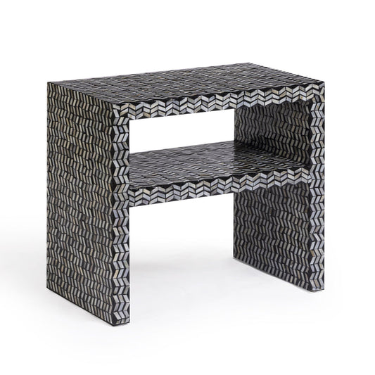Derry 22" Capiz Shell Nightstand Black by Tov Furniture