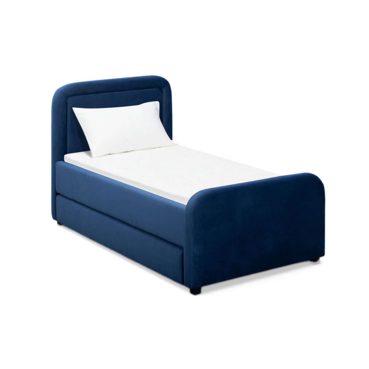 Briella Navy Blue Performance Velvet Trundle Bed in Twin by TOV Furniture – photo 4 of 10