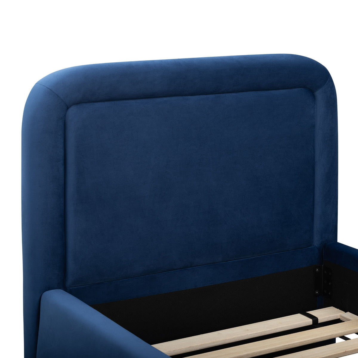 Briella Navy Blue Performance Velvet Trundle Bed in Twin by TOV Furniture – photo 6 of 10