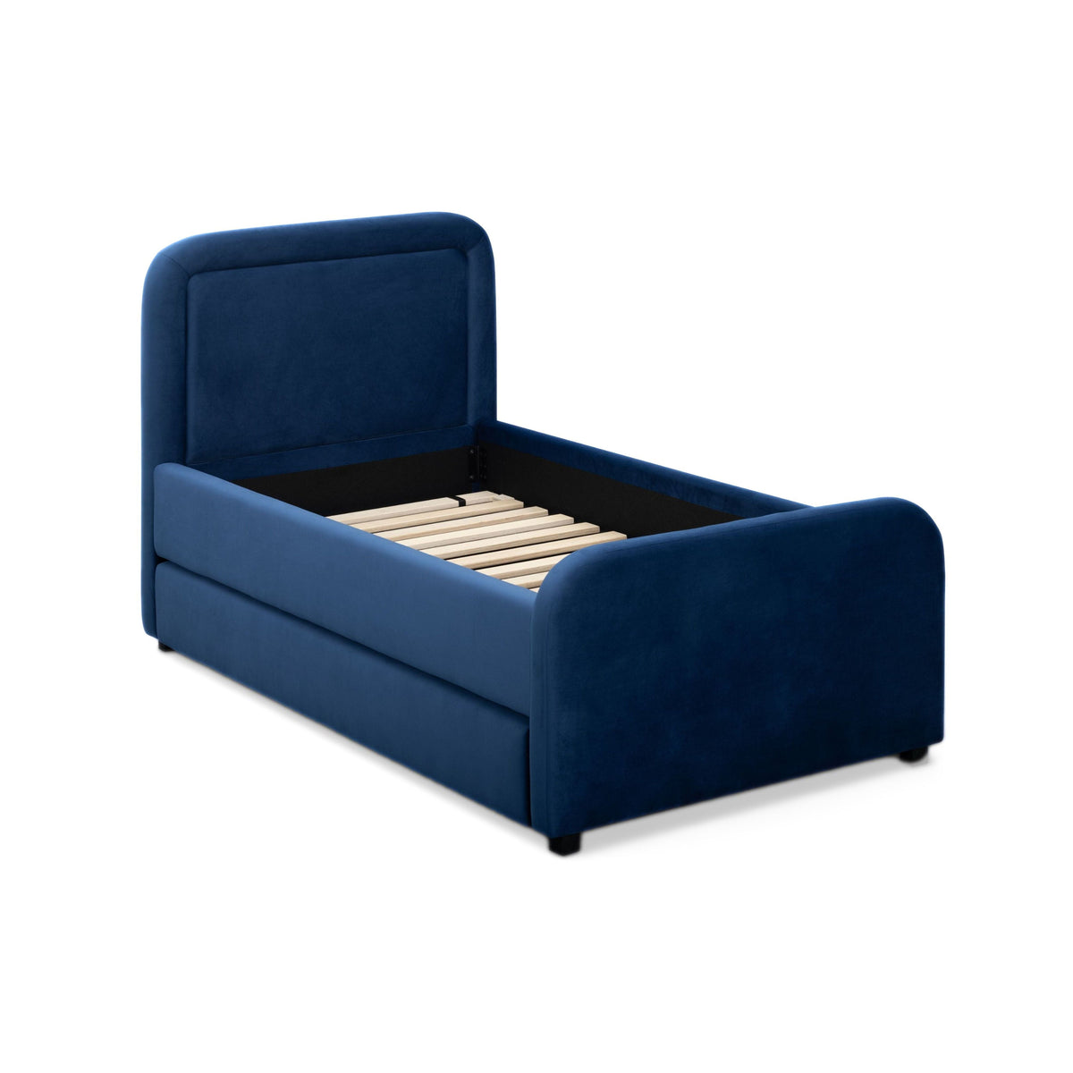 Briella Navy Blue Performance Velvet Trundle Bed in Twin by TOV Furniture – photo 7 of 10