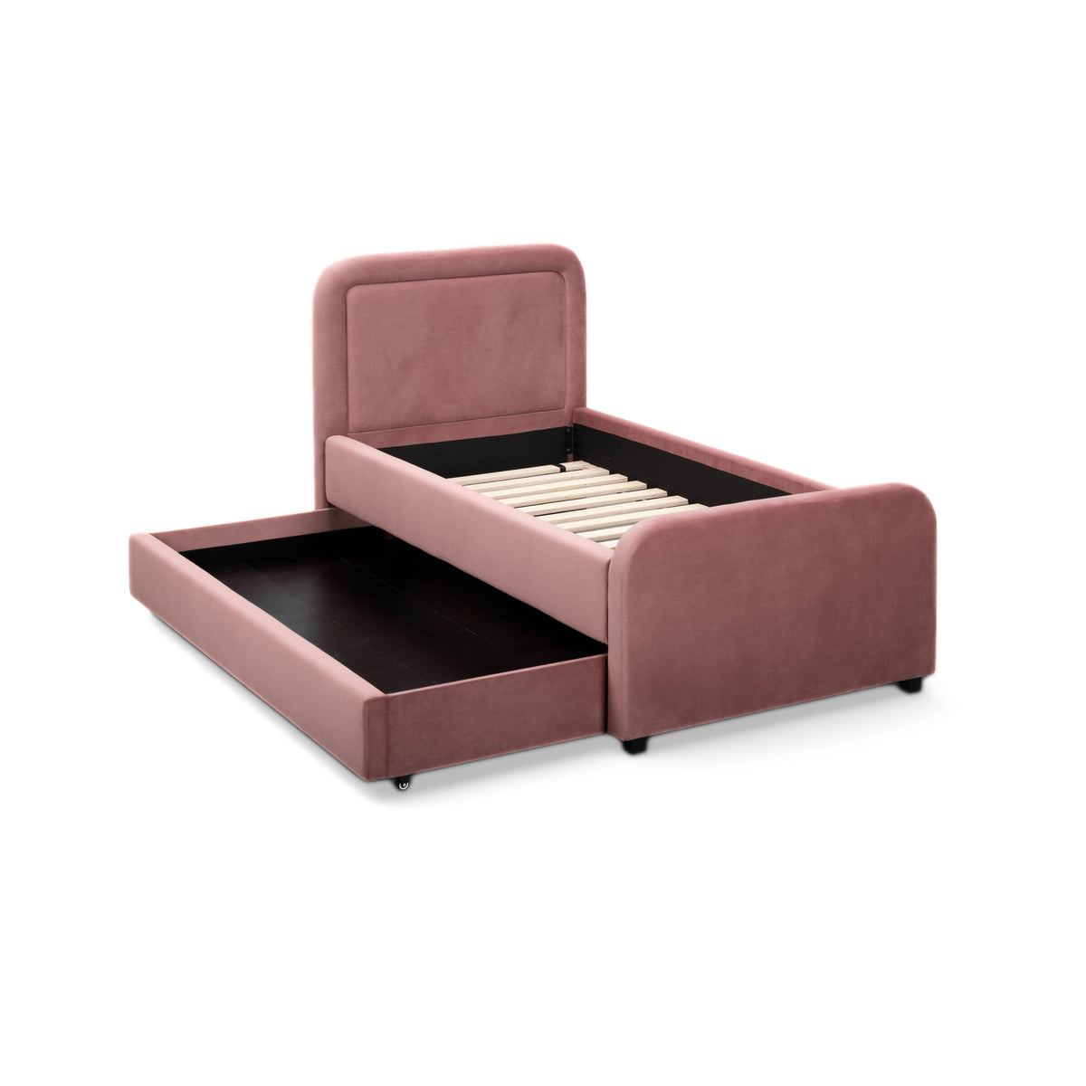 Briella Salmon Performance Velvet Trundle Bed in Twin by TOV Furniture – photo 5 of 10
