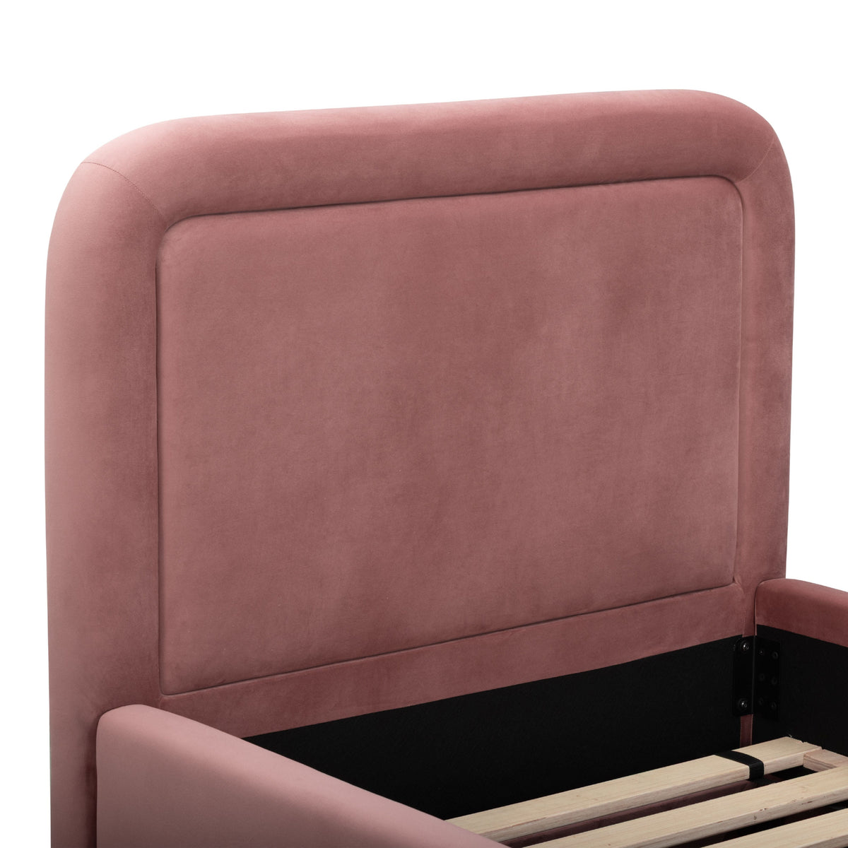 Briella Salmon Performance Velvet Trundle Bed in Twin by TOV Furniture – photo 9 of 10