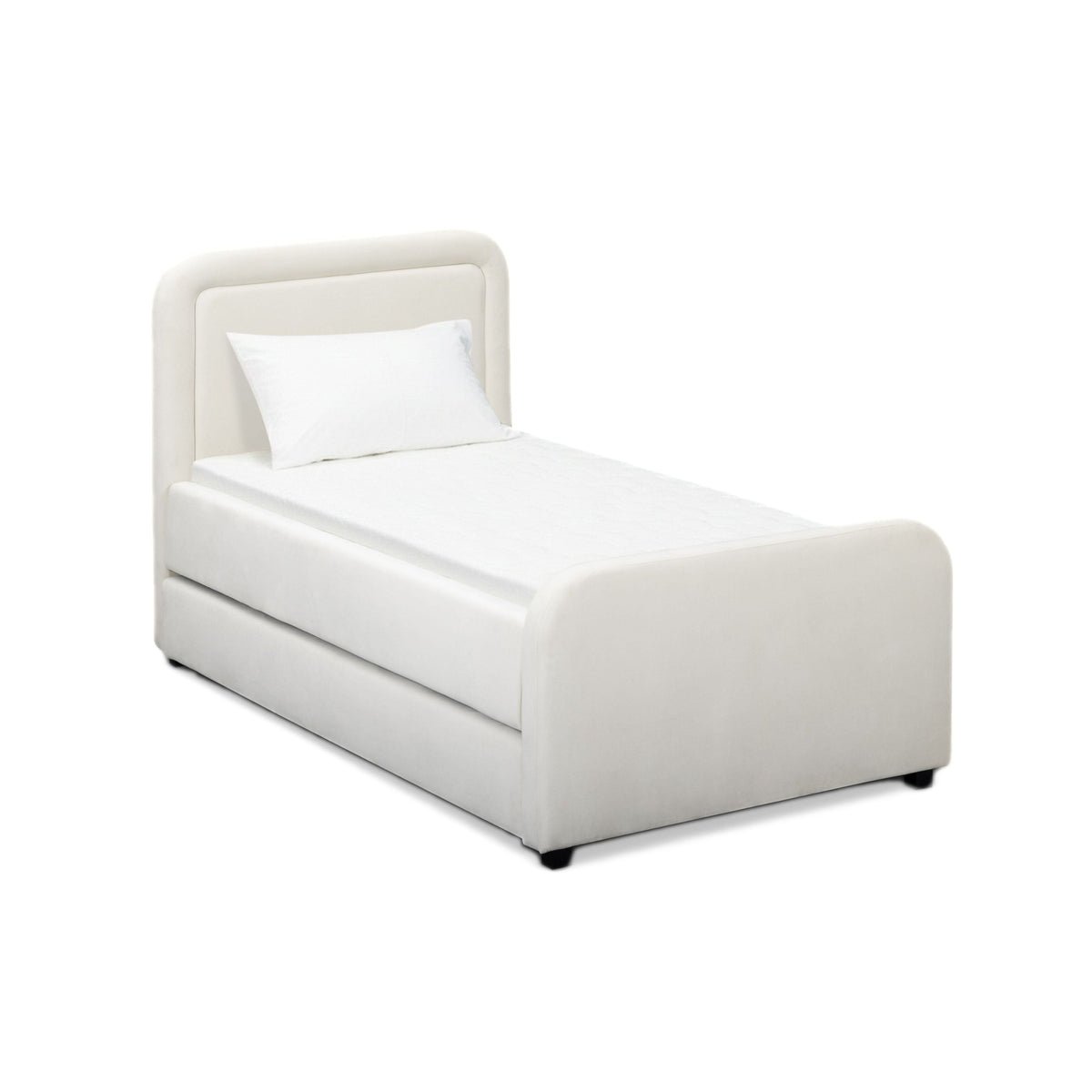 Briella Cream Performance Velvet Trundle Bed in Twin by TOV Furniture – photo 5 of 10
