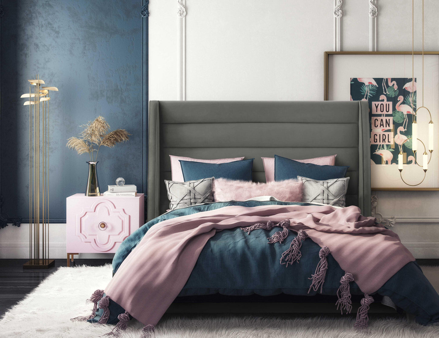 Koah Velvet Bed by TOV B6330