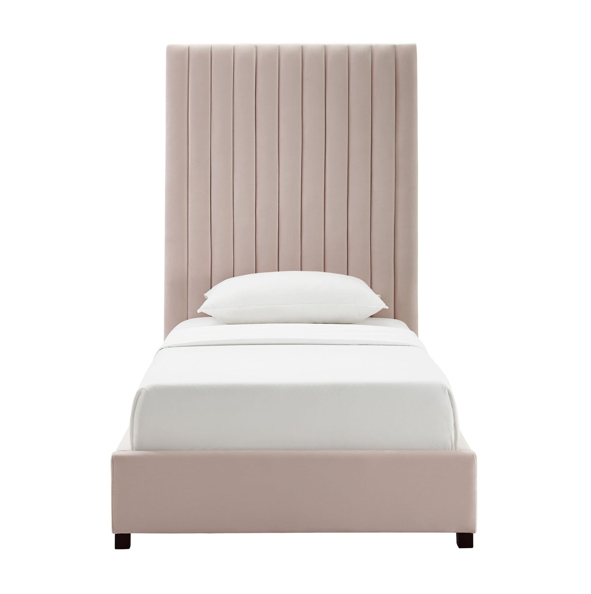 Arabelle Blush Performance Velvet Bed in Twin by TOV Furniture – photo 4 of 5