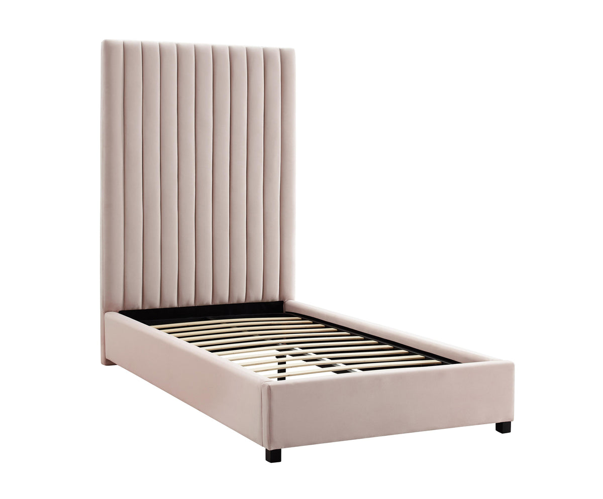 Arabelle Blush Performance Velvet Bed in Twin by TOV Furniture – photo 5 of 5
