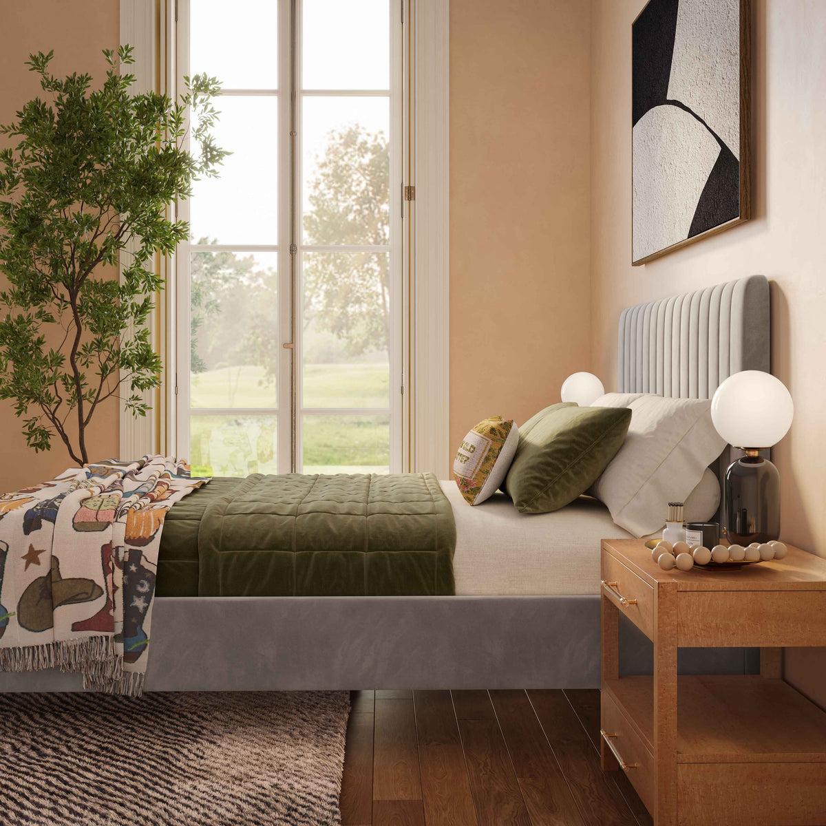 Angela Performance Velvet Bed by TOV Furniture – several options shown