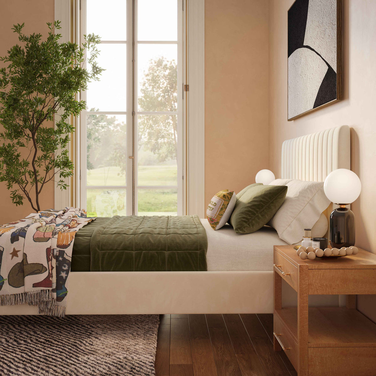 Angela Performance Velvet Bed by TOV Furniture – several options shown
