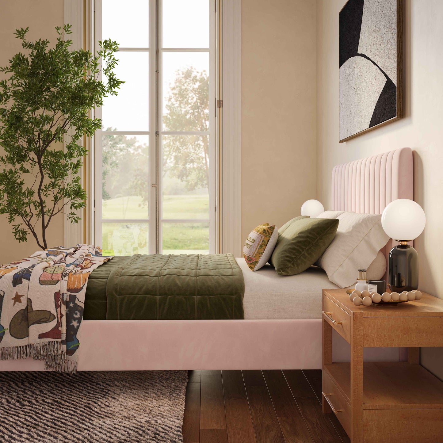 Angela Velvet Bed by TOV B68161