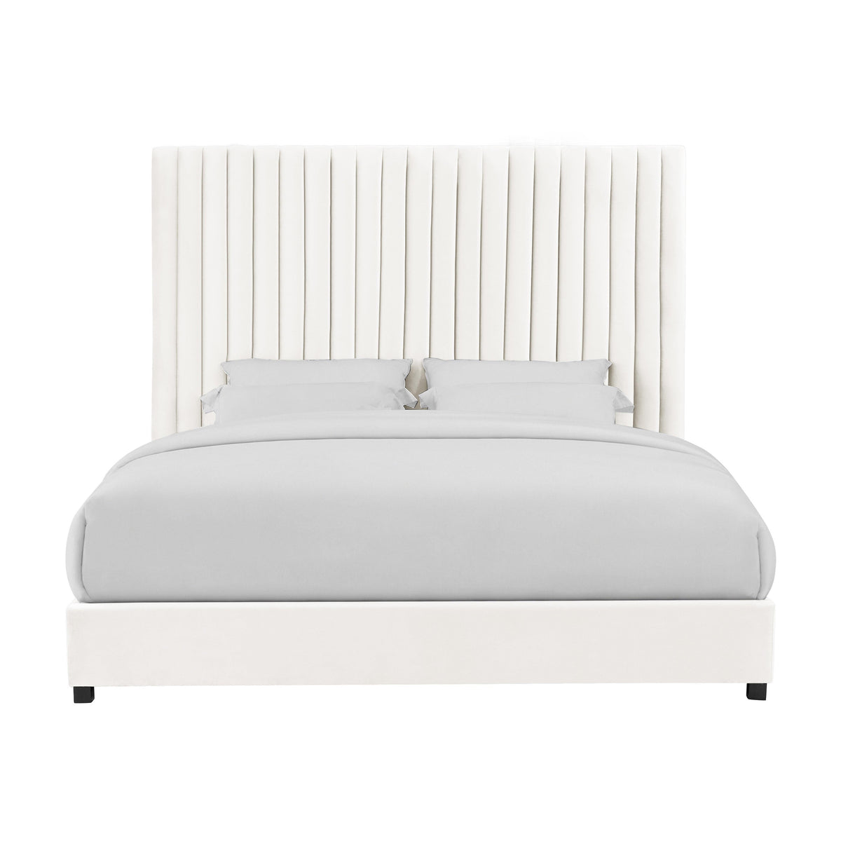 Arabelle White Performance Velvet Bed in King by TOV Furniture – photo 3 of 6