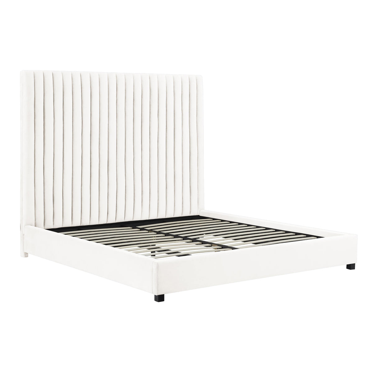 Arabelle White Performance Velvet Bed in King by TOV Furniture – photo 5 of 6
