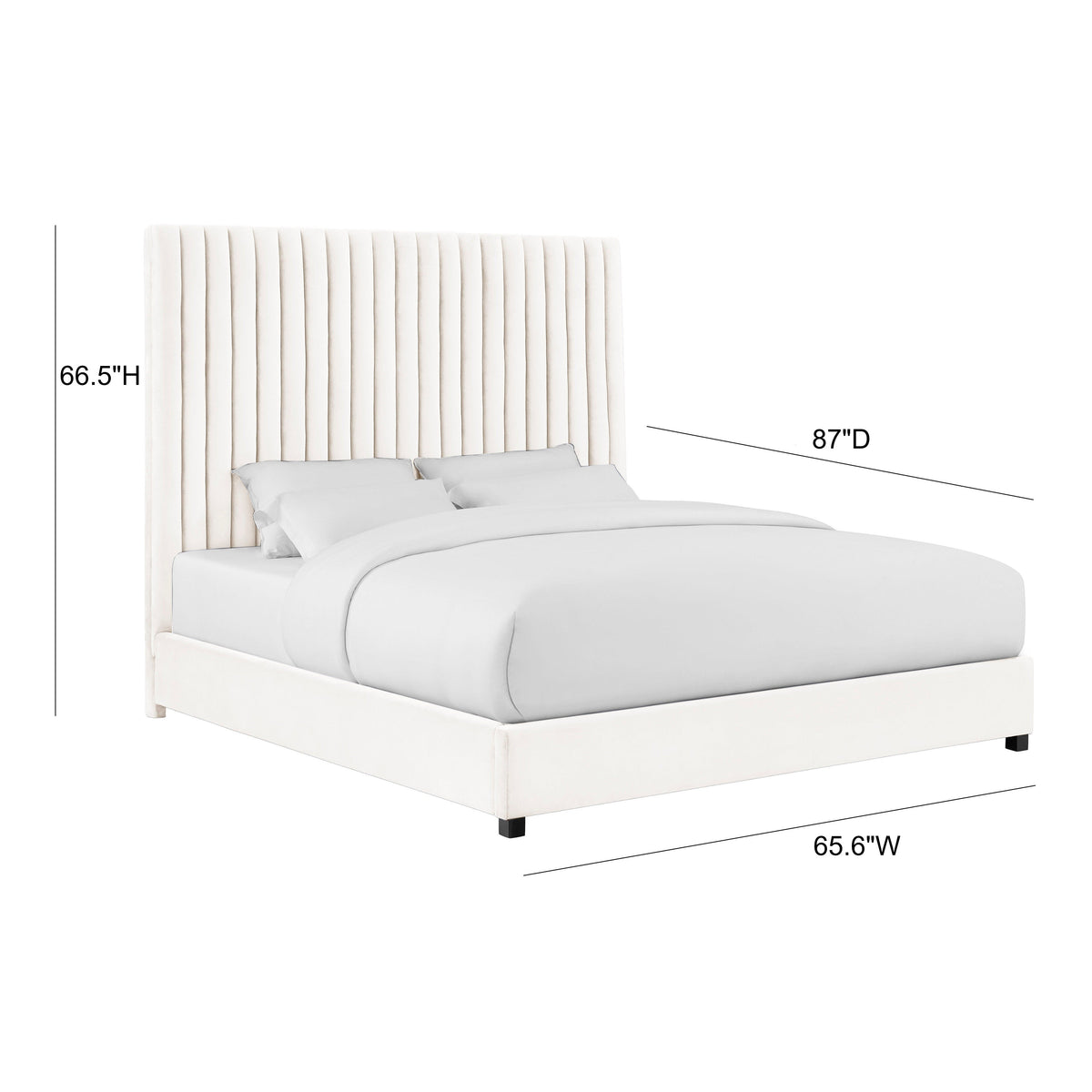 Arabelle White Performance Velvet Bed in Queen by TOV Furniture – photo 6 of 6
