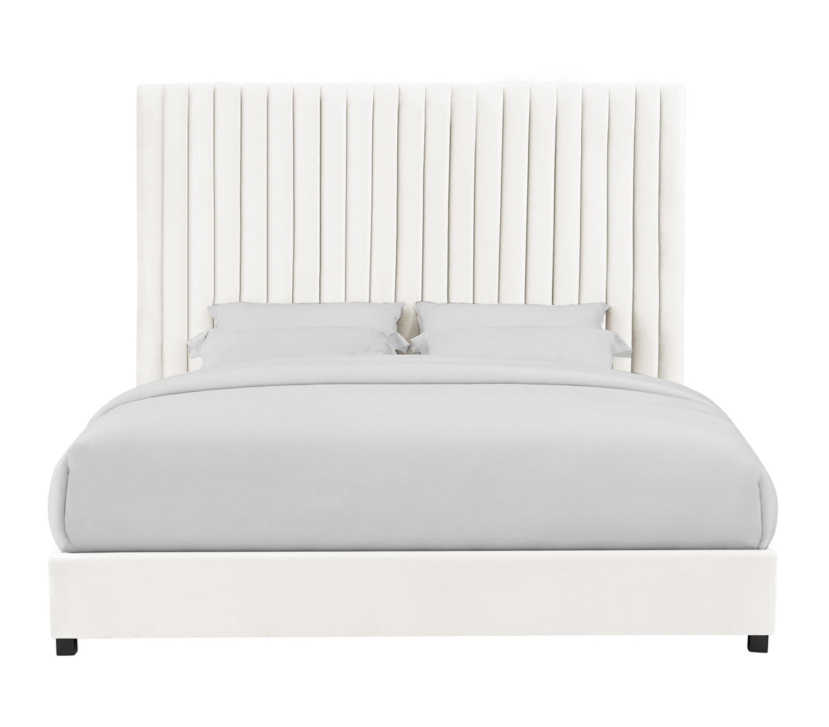 Arabelle White Performance Velvet Bed in Queen by TOV Furniture – photo 3 of 6