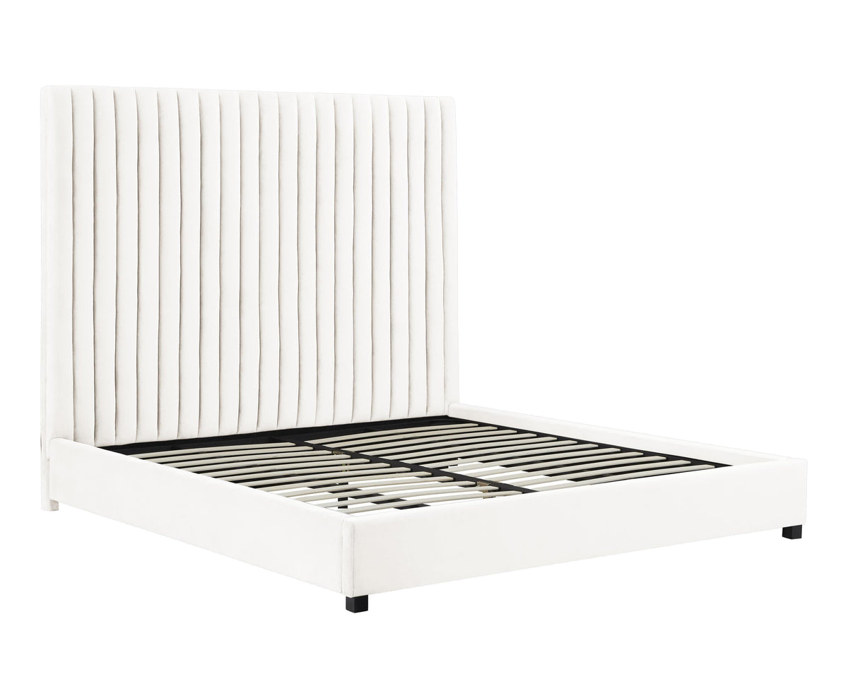 Arabelle White Performance Velvet Bed in Queen by TOV Furniture – photo 4 of 6