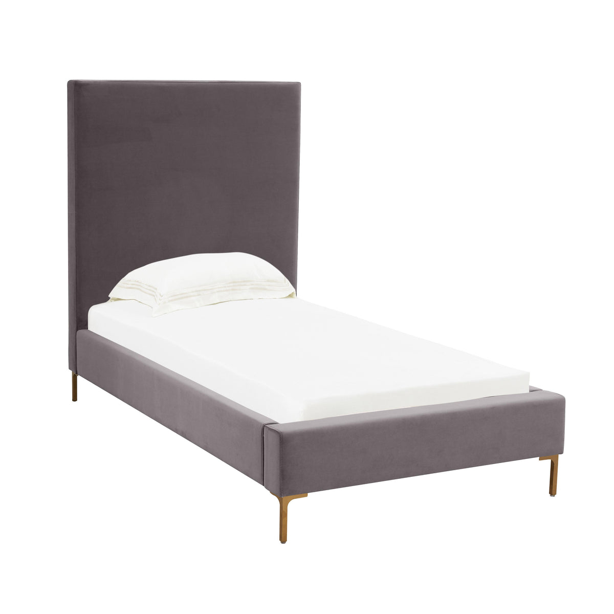 Delilah Velvet Bed in Grey / Twin by TOV Furniture – photo 1 of 9