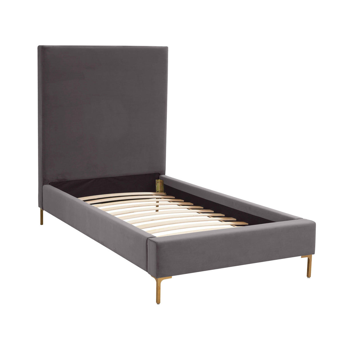 Delilah Velvet Bed in Grey / Twin by TOV Furniture – photo 4 of 9