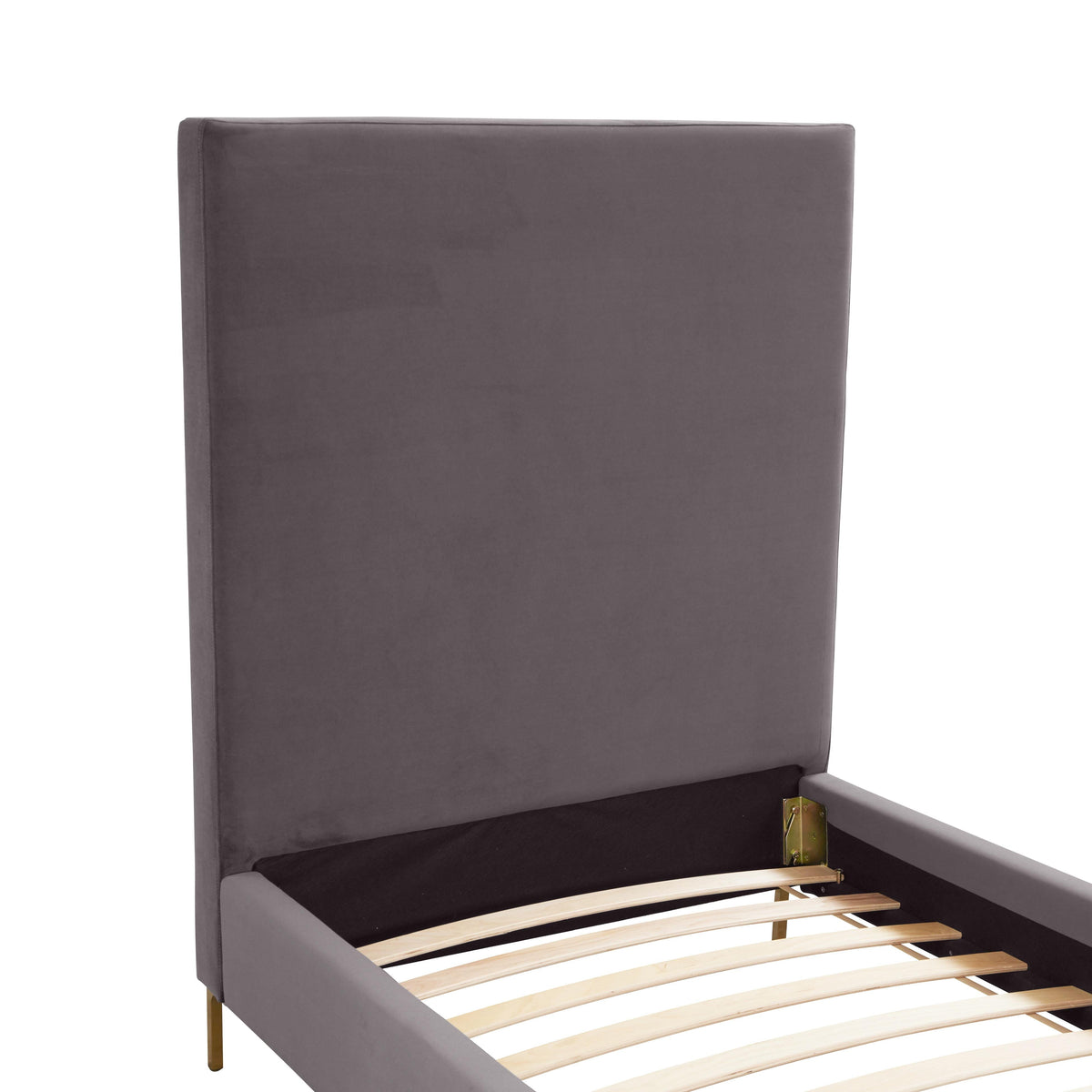 Delilah Velvet Bed in Grey / Twin by TOV Furniture – photo 5 of 9