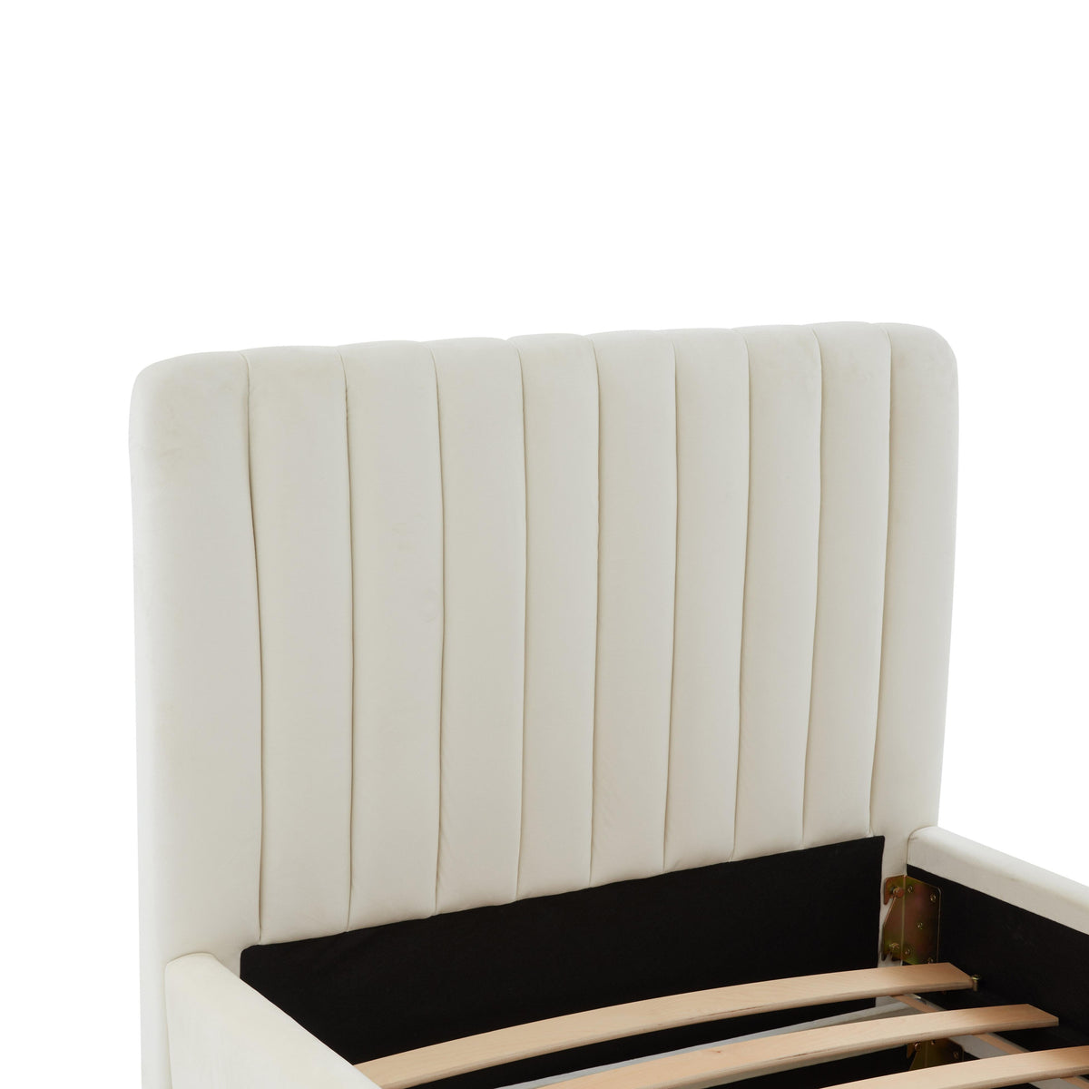 Angela Cream Performance Velvet Trundle Bed in Twin by TOV Furniture – photo 7 of 8