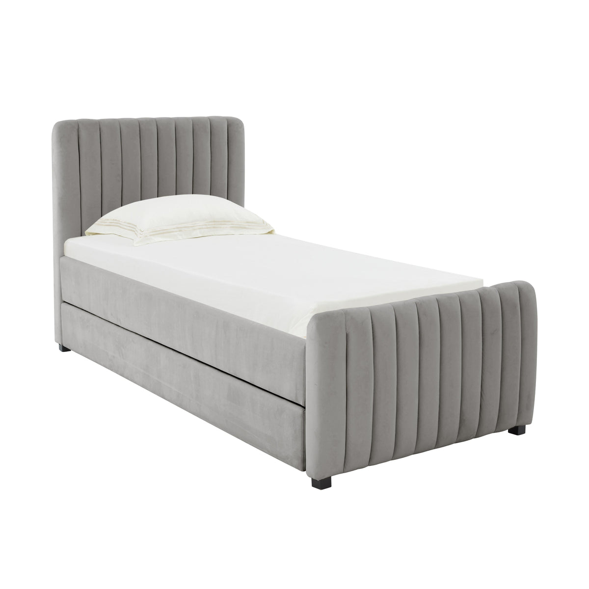 Angela Grey Performance Velvet Trundle Bed in Twin by TOV Furniture – photo 3 of 8