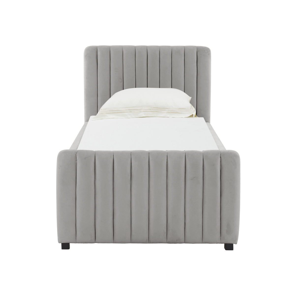 Angela Grey Performance Velvet Trundle Bed in Twin by TOV Furniture – photo 4 of 8