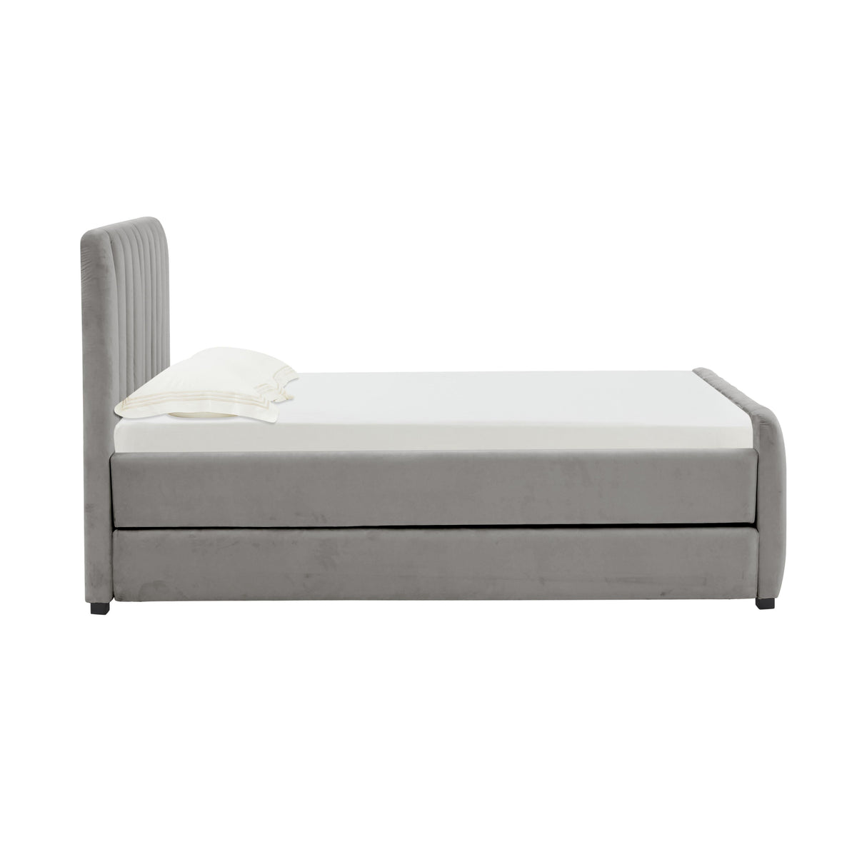 Angela Grey Performance Velvet Trundle Bed in Twin by TOV Furniture – photo 5 of 8