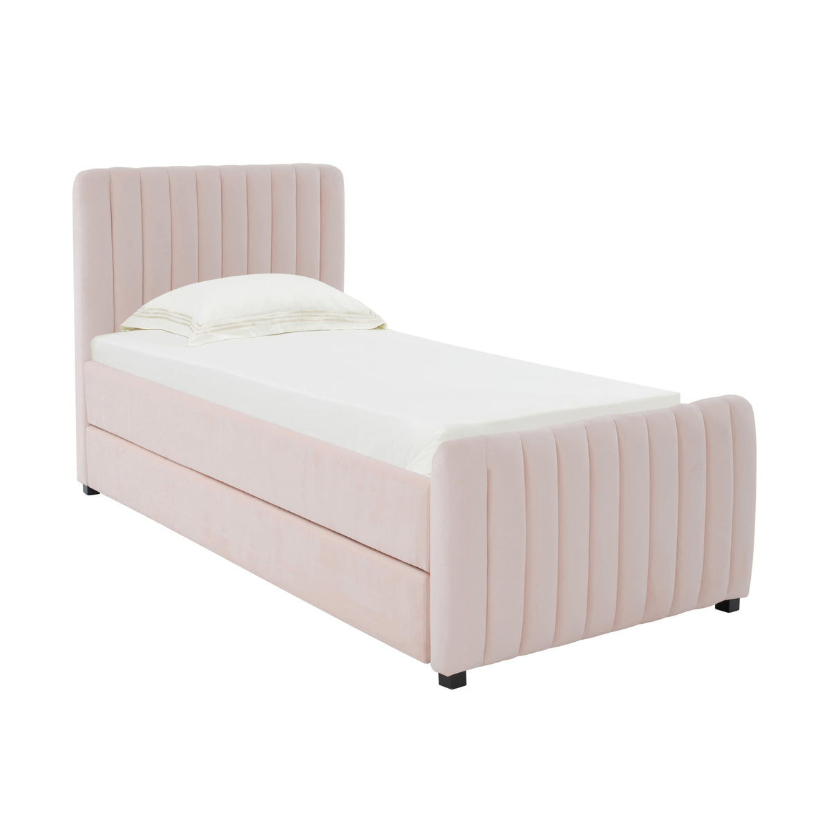 Angela Blush Performance Velvet Trundle Bed in Twin by TOV Furniture – photo 3 of 8
