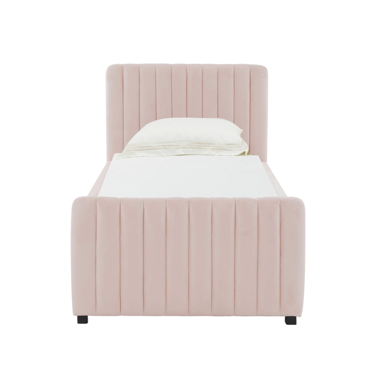 Angela Blush Performance Velvet Trundle Bed in Twin by TOV Furniture – photo 4 of 8