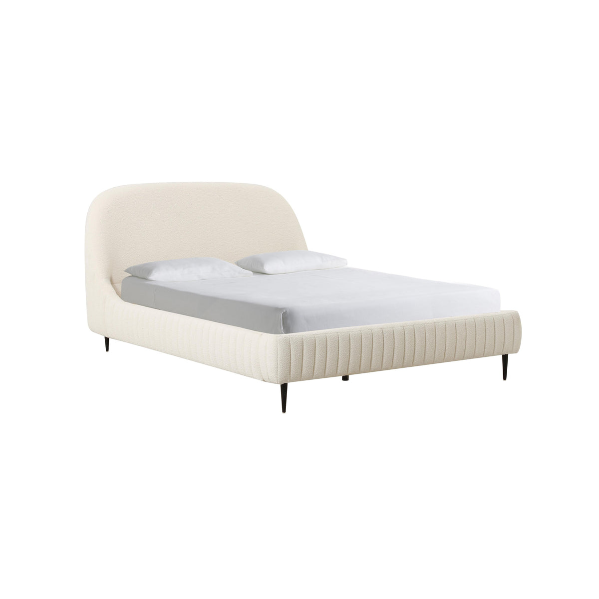 Denise Cream Boucle Bed by TOV Furniture – several sizes shown