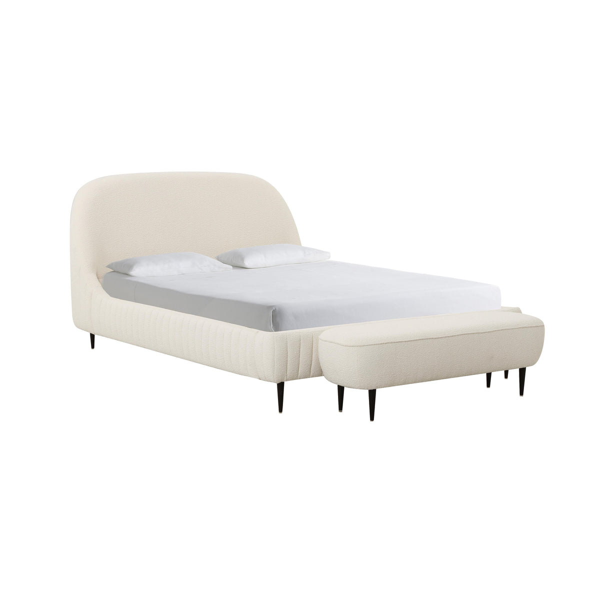 Denise Cream Boucle Bed by TOV Furniture – several sizes shown