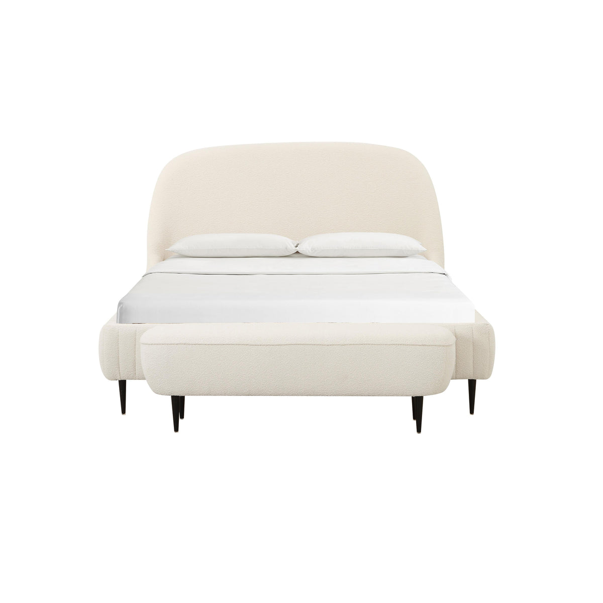 Denise Cream Boucle Bed by TOV Furniture – several sizes shown