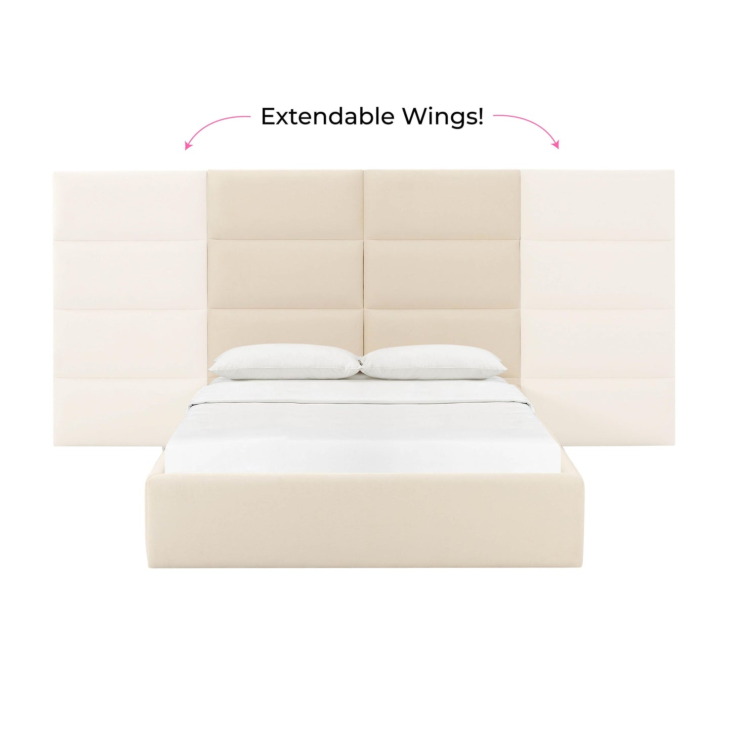 Eliana Velvet Bed With Wings by TOV B68727 Wings