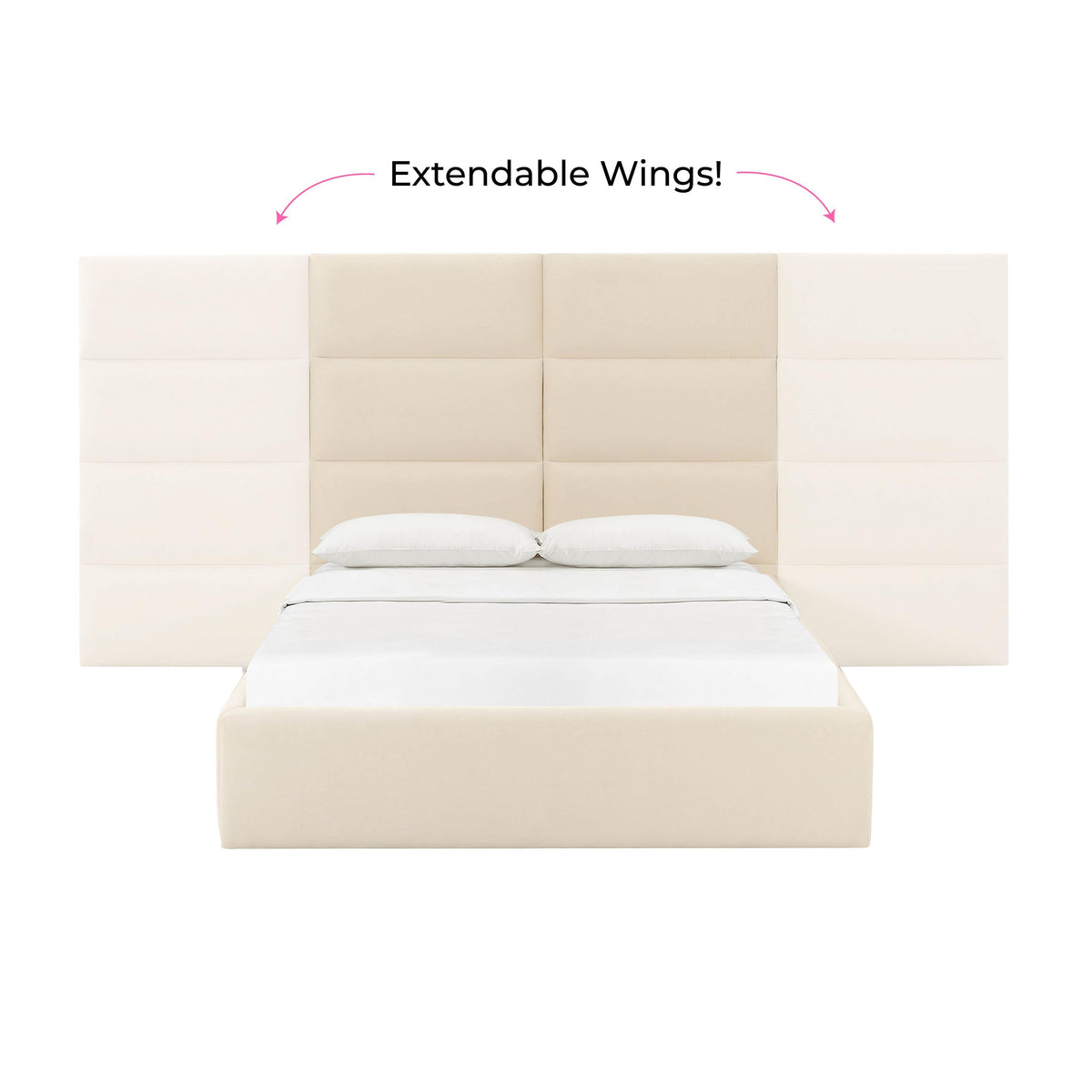 Eliana Cream Performance Velvet Queen Wings (Set of 2) by TOV Furniture – photo 5 of 6