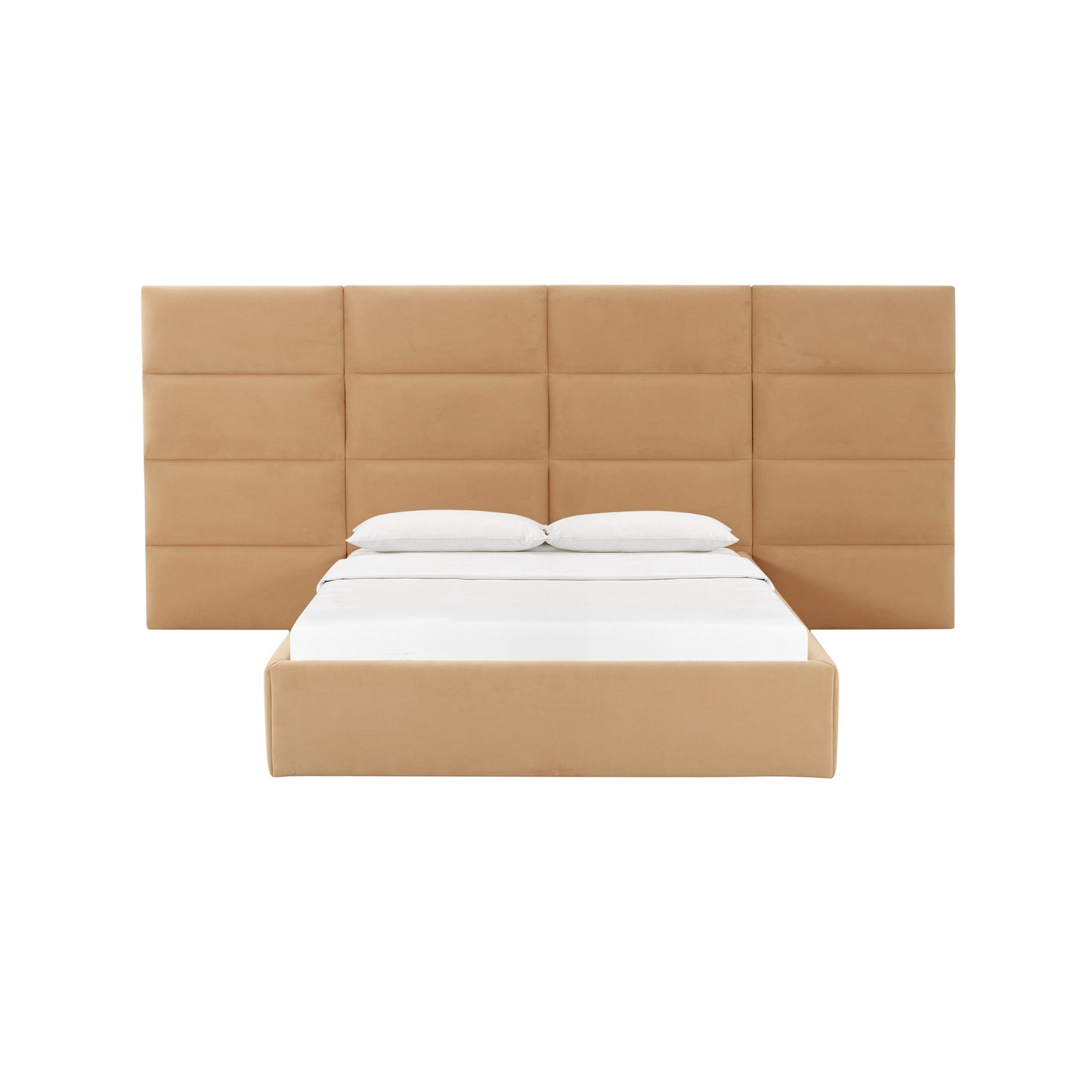 Eliana Performance Velvet Headboard Wings Honey King Bed - ON FINAL SALE by Tov Furniture