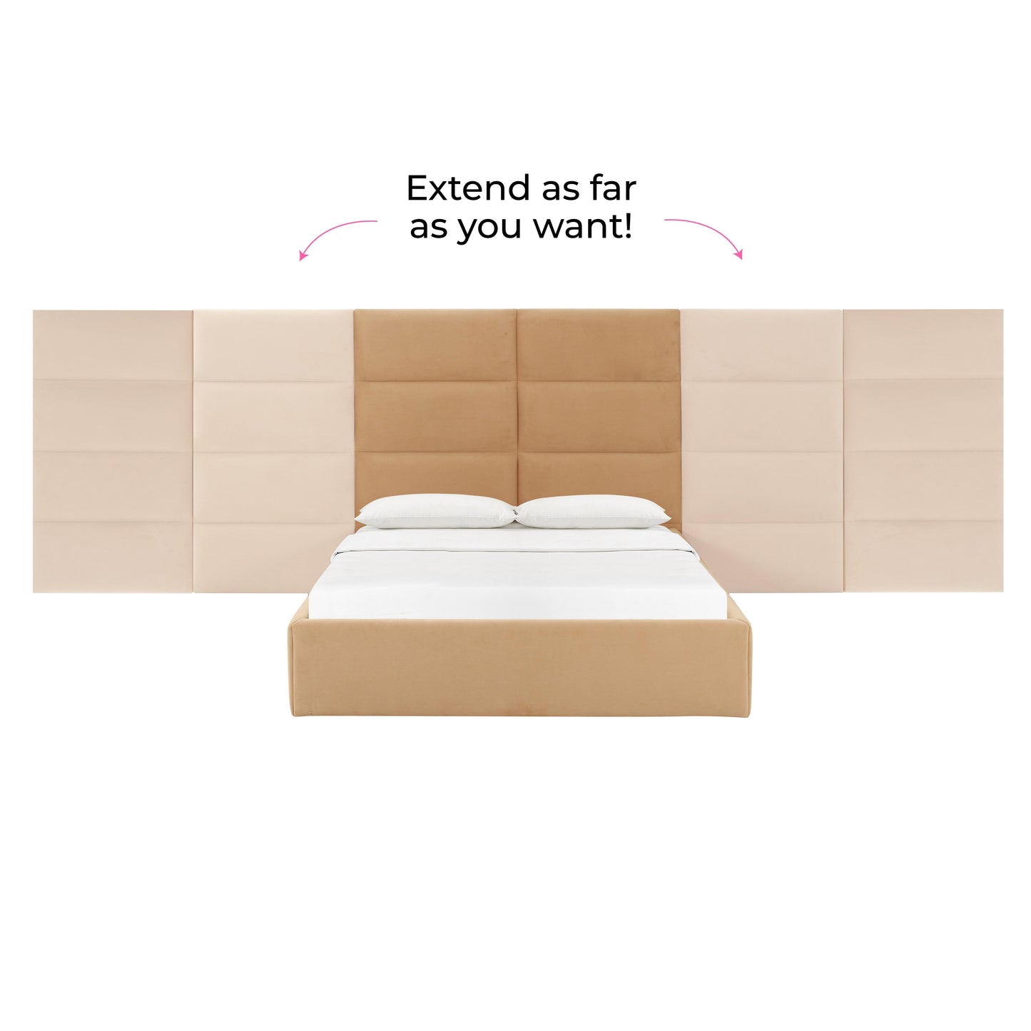 Eliana Performance Velvet Headboard Wings Honey King Bed - ON FINAL SALE by Tov Furniture