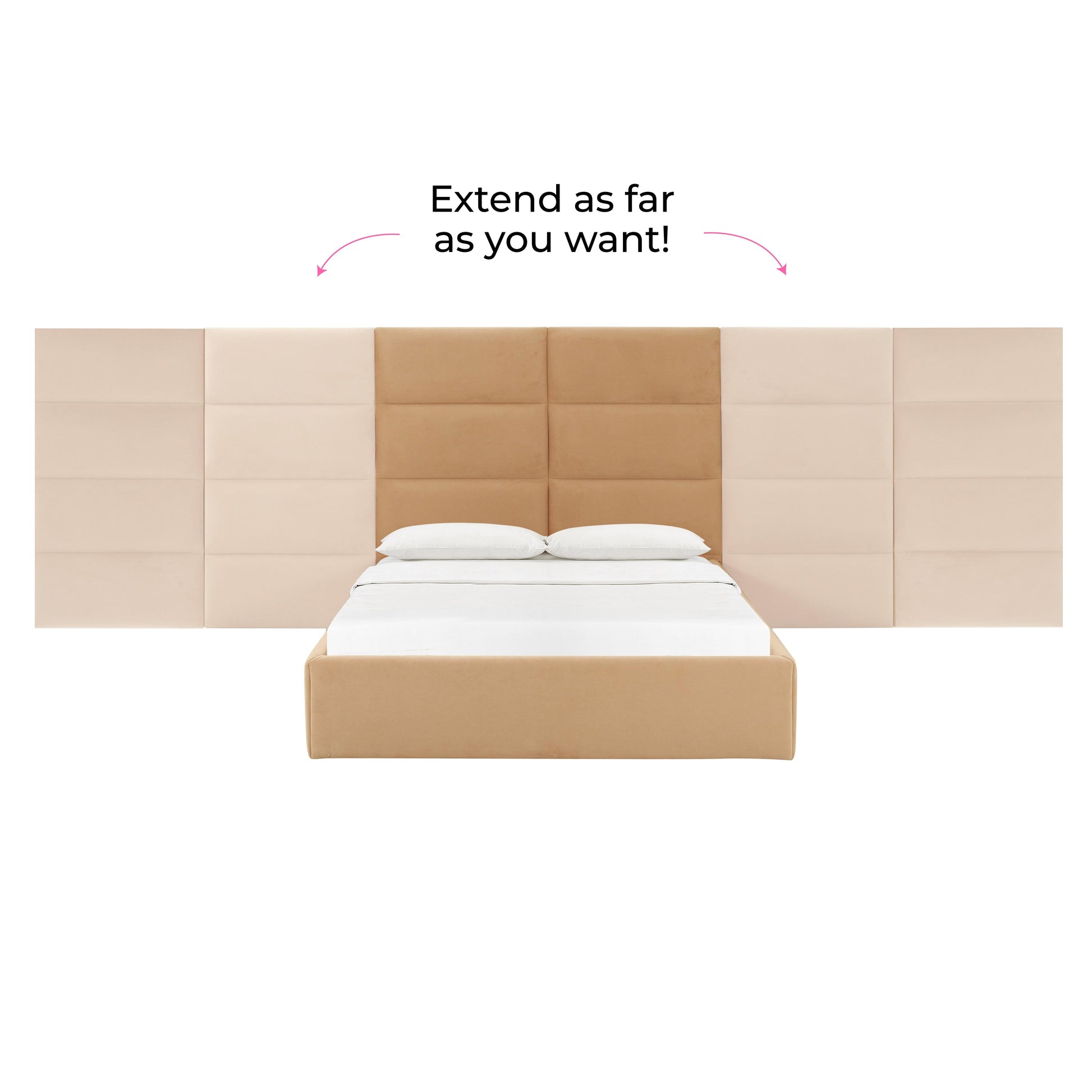 Eliana Performance Velvet Headboard Wings Honey King Bed - ON FINAL SALE by Tov Furniture