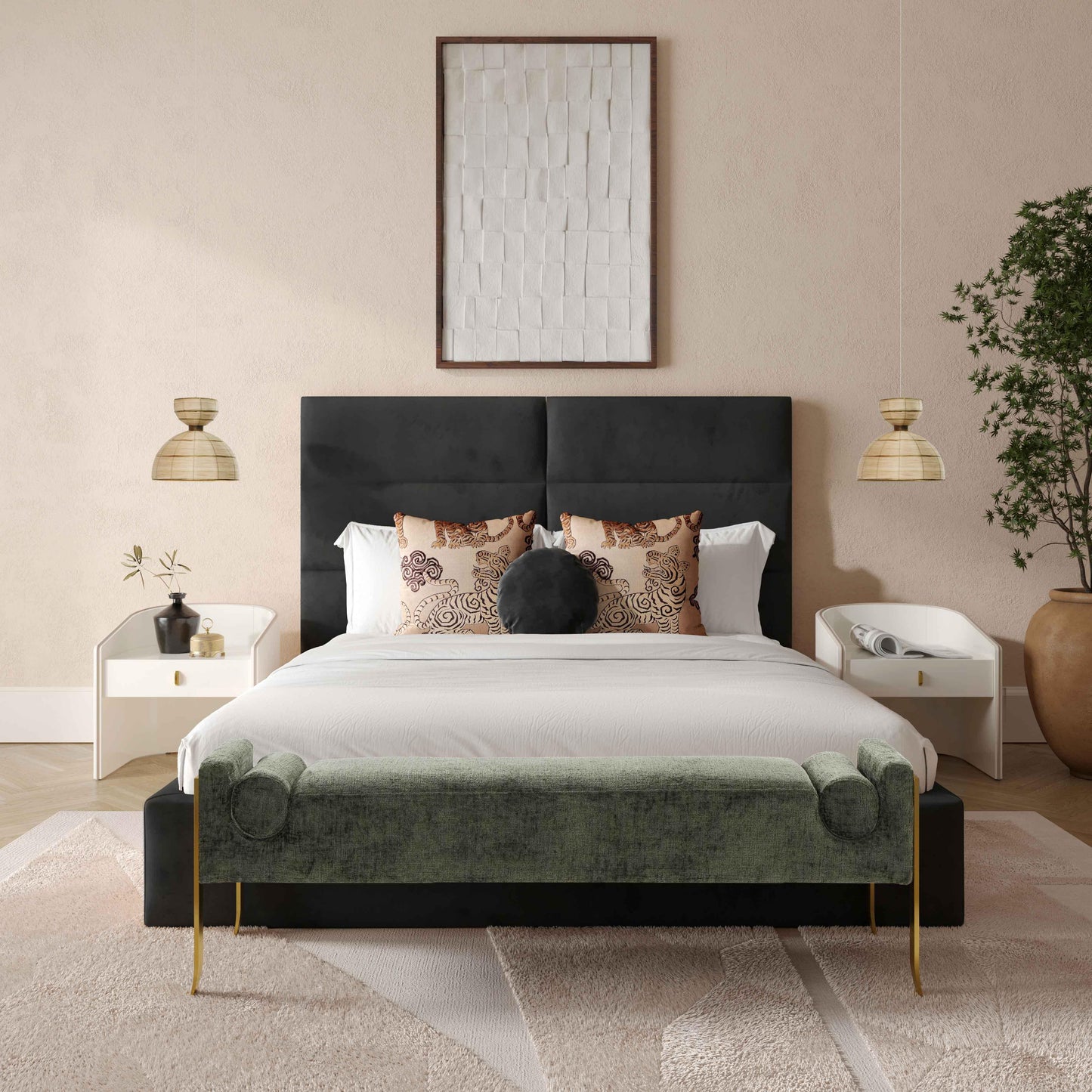 Eliana Velvet Bed by TOV B68726