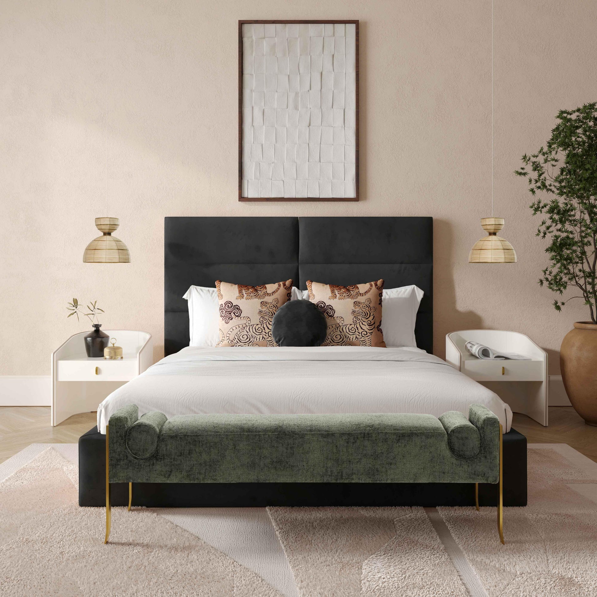 Eliana Velvet Bed by TOV B68725