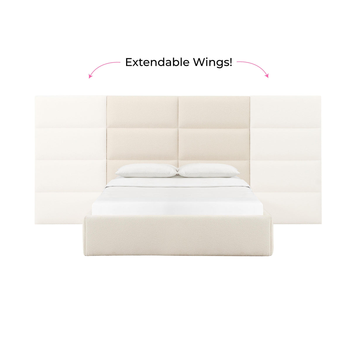 Eliana Cream Performance Boucle Headboard Wings in Queen by TOV Furniture – photo 5 of 6