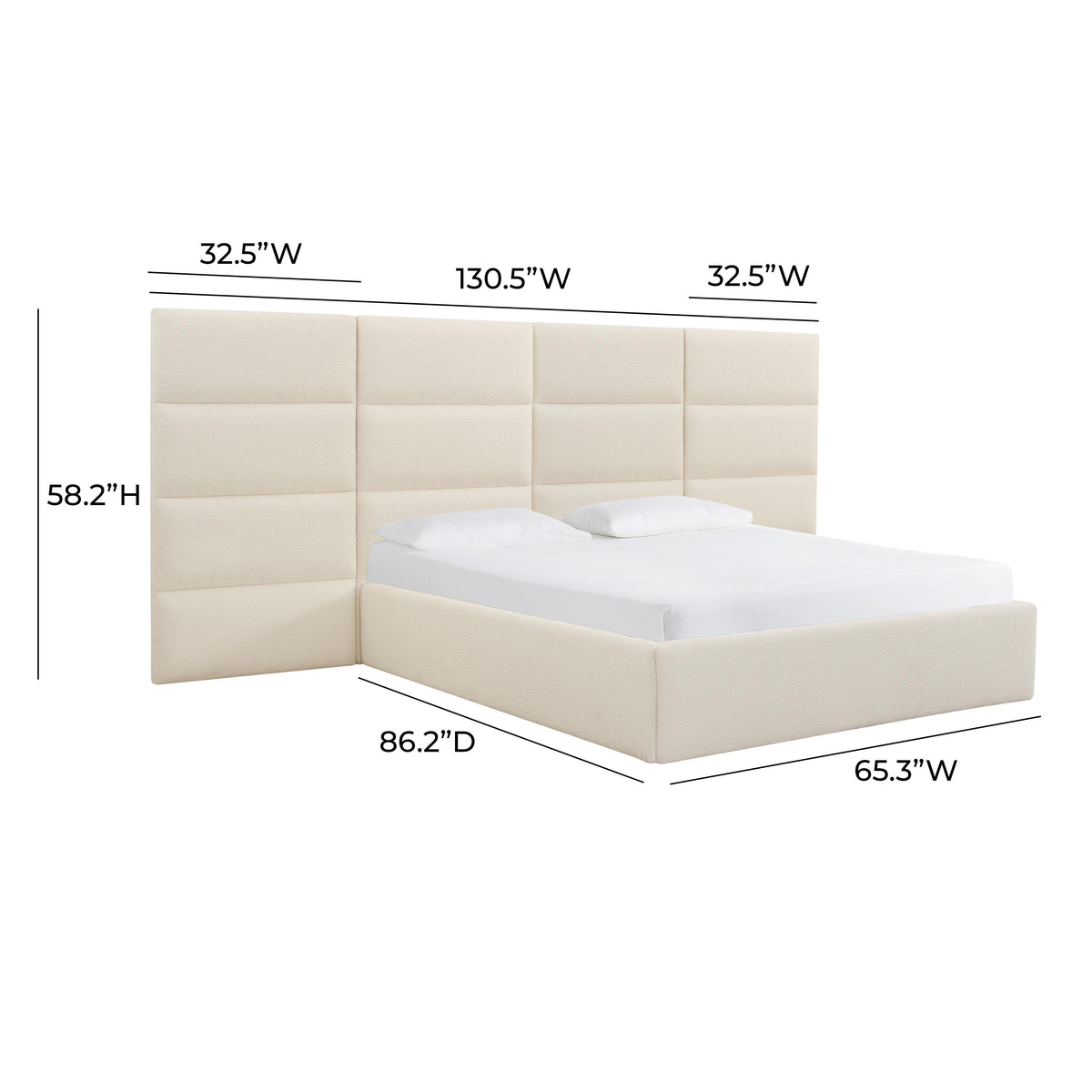 Eliana Cream Performance Boucle Headboard Wings in Queen by TOV Furniture – photo 6 of 6
