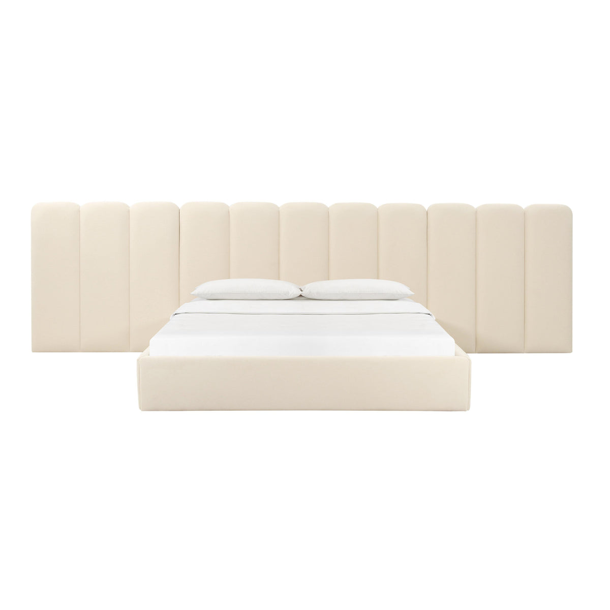 Palani Cream Performance Velvet Wings - Queen or King (Set of 2) by TOV Furniture – photo 3 of 6