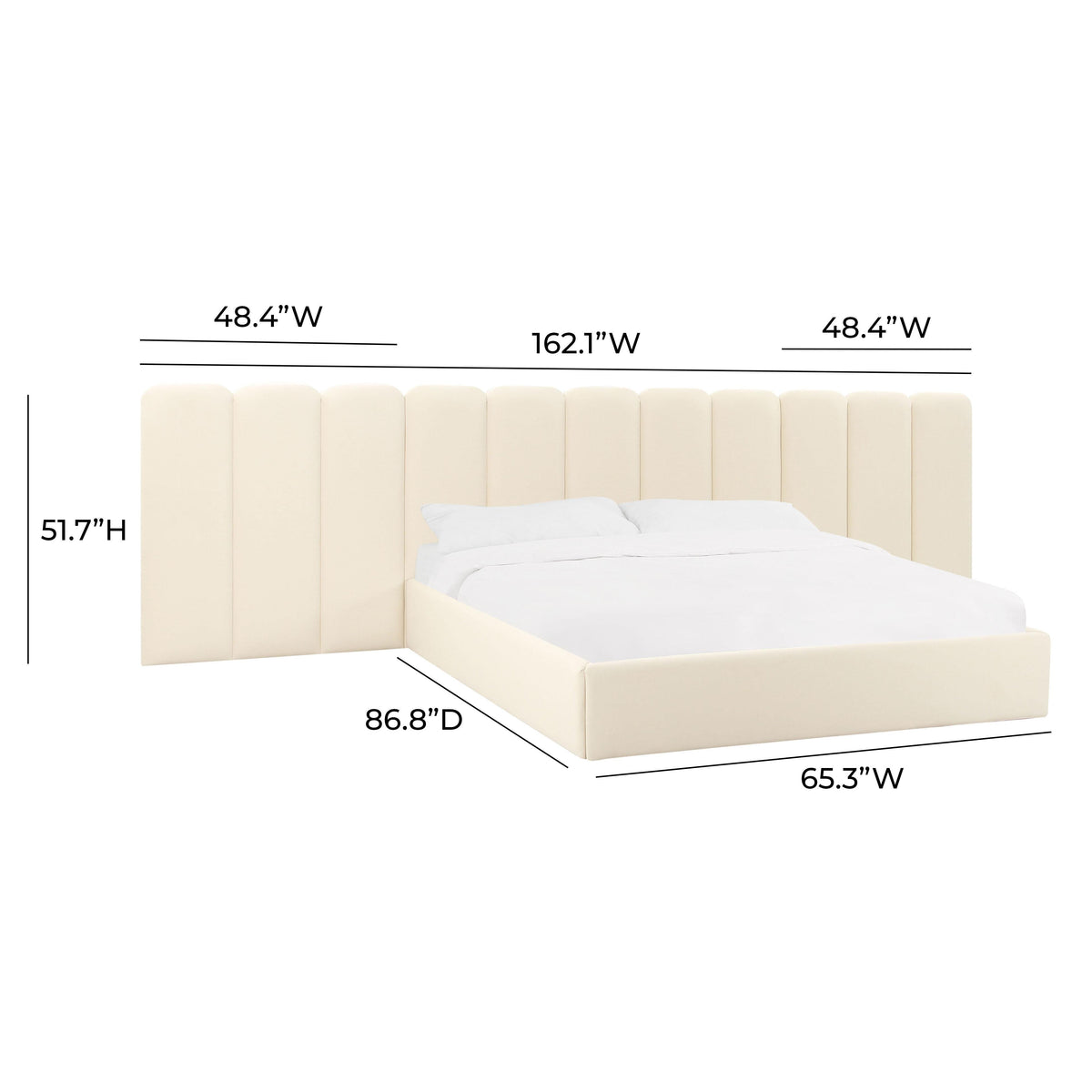 Palani Cream Performance Velvet Wings - Queen or King (Set of 2) by TOV Furniture – photo 6 of 6