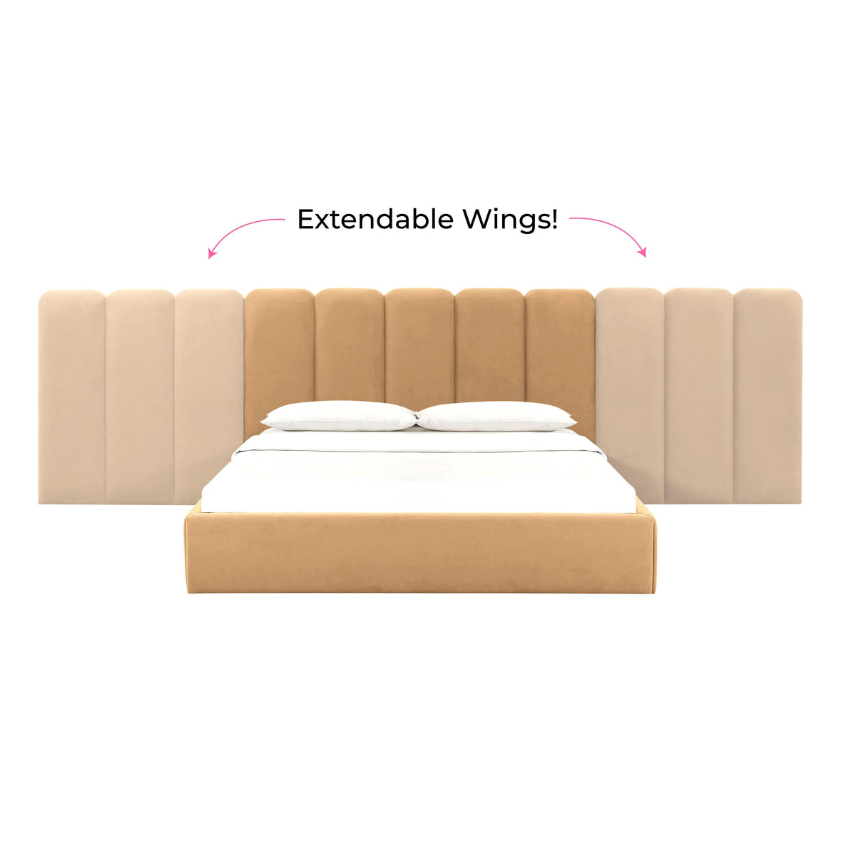 Palani Honey Performance Velvet Wings - Queen or King (Set of 2) by TOV Furniture – photo 4 of 6