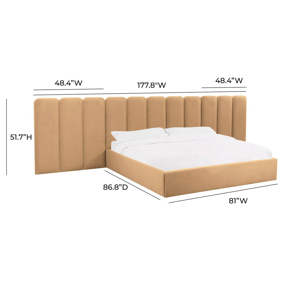 Palani Honey Performance Velvet Wings - Queen or King (Set of 2) by TOV Furniture – photo 6 of 6