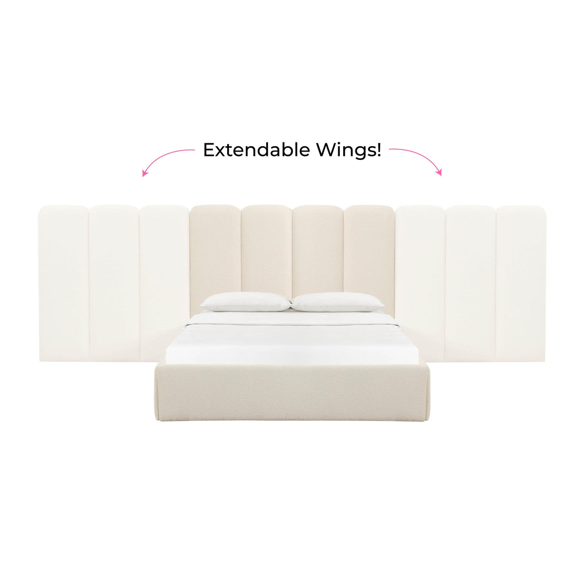 Palani Cream Performance Boucle Wings - Queen or King (Set of 2) by TOV Furniture – photo 4 of 6
