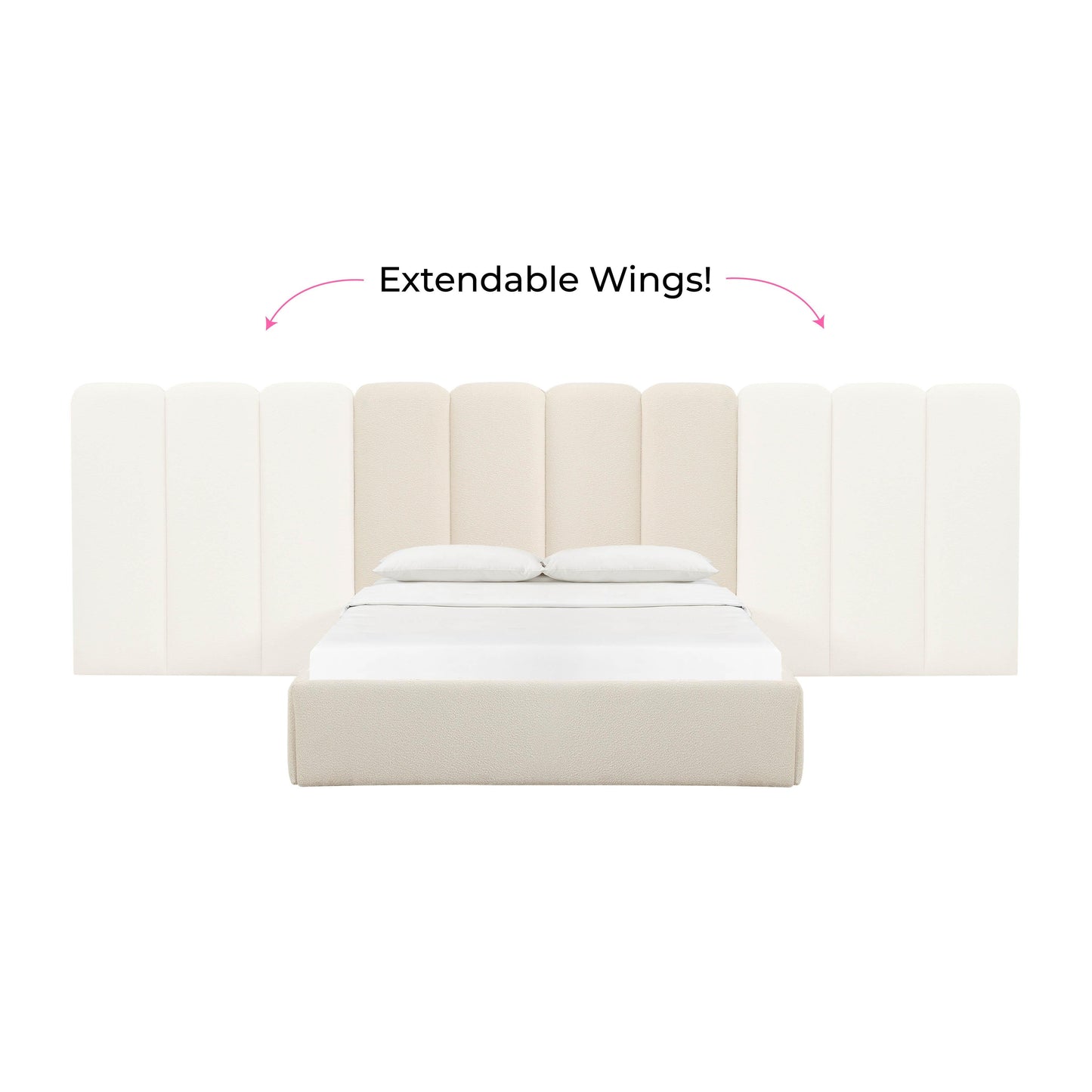 Palani Cream Boucle Wings Queen Or King Set Of 2 by TOV B68746 47 15