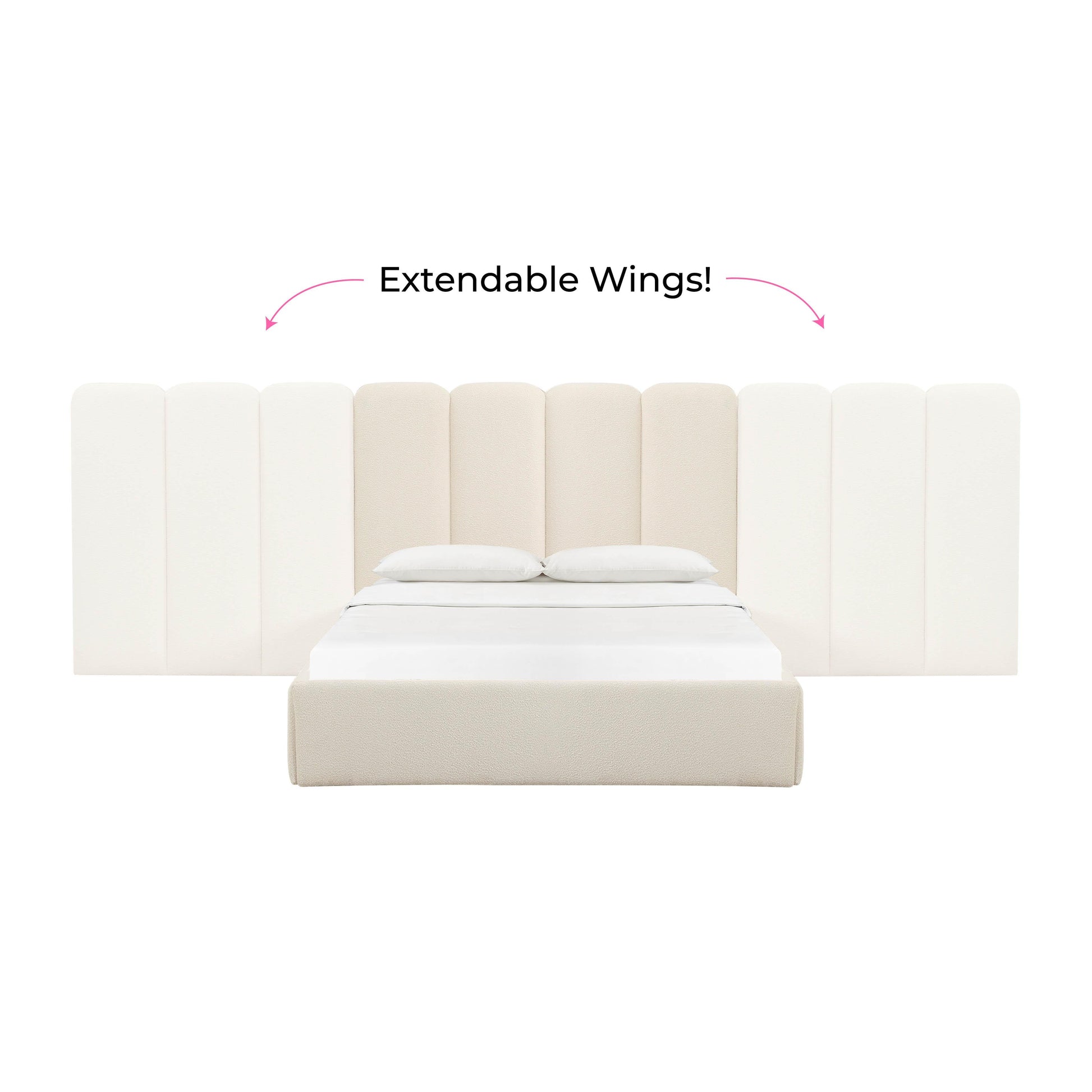 Palani Cream Boucle Wings Queen Or King Set Of 2 by TOV B68746 47 15