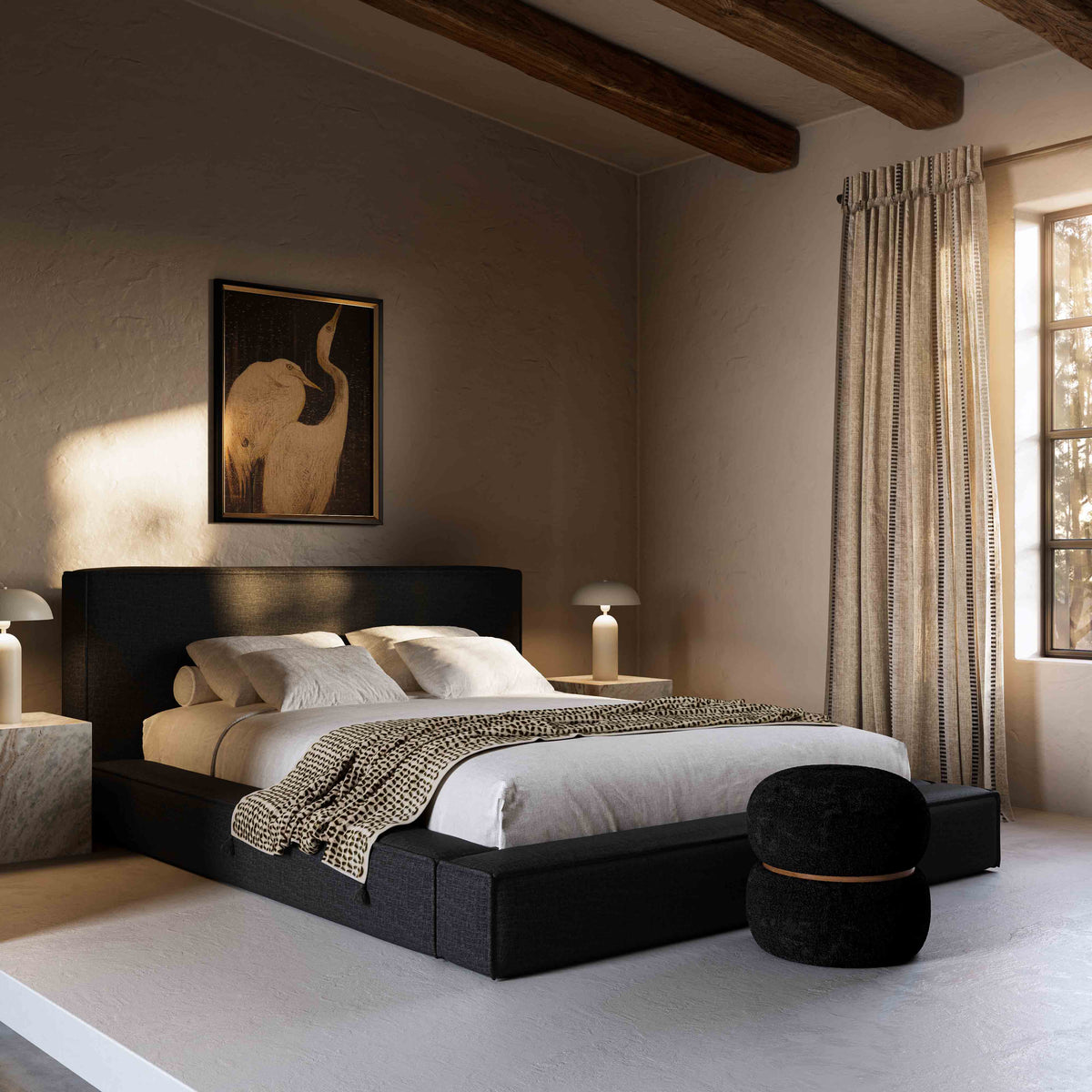 Olafur Black Performance Linen Queen Bed by TOV Furniture – photo 2 of 7
