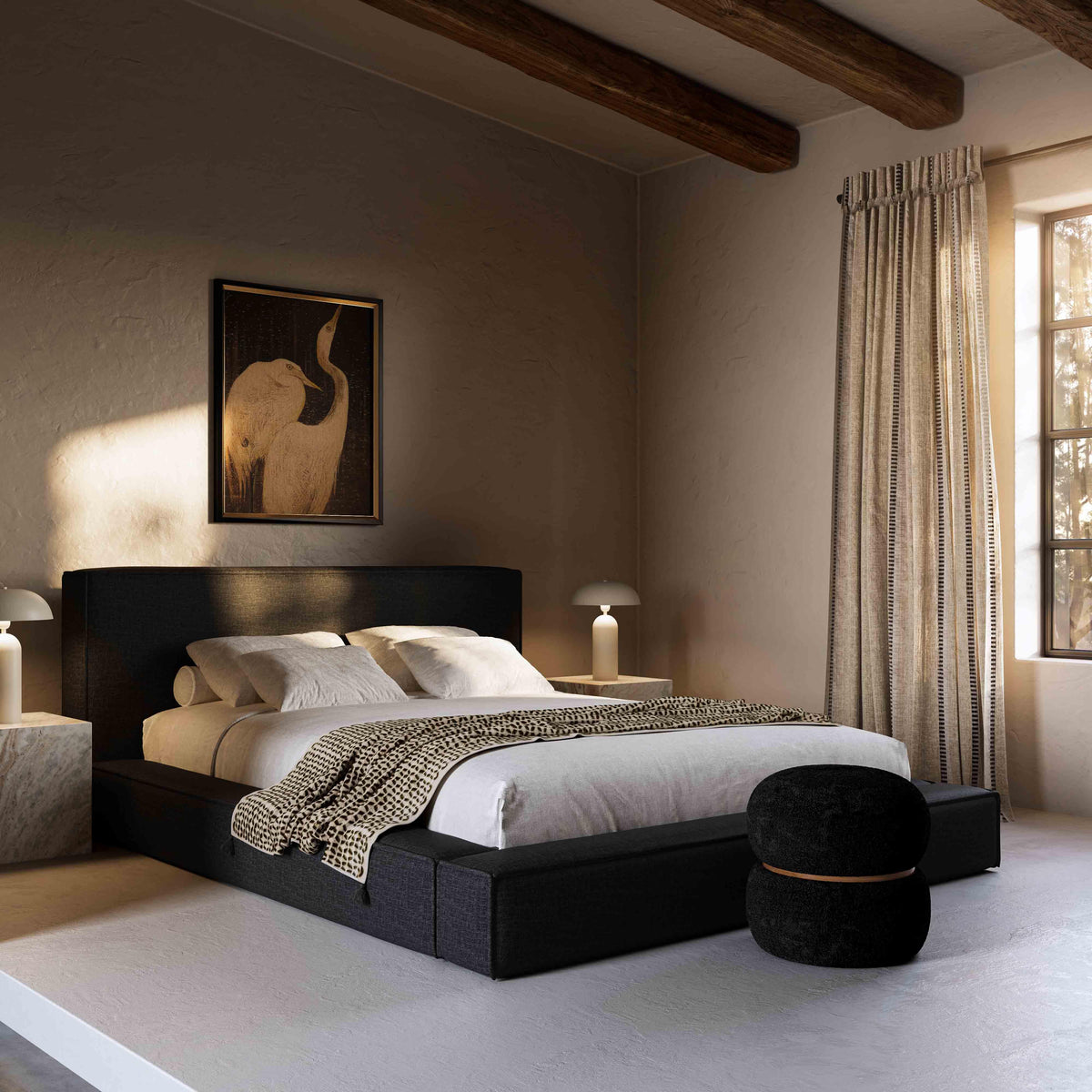 Olafur Black Performance Linen King Bed by TOV Furniture – photo 2 of 7